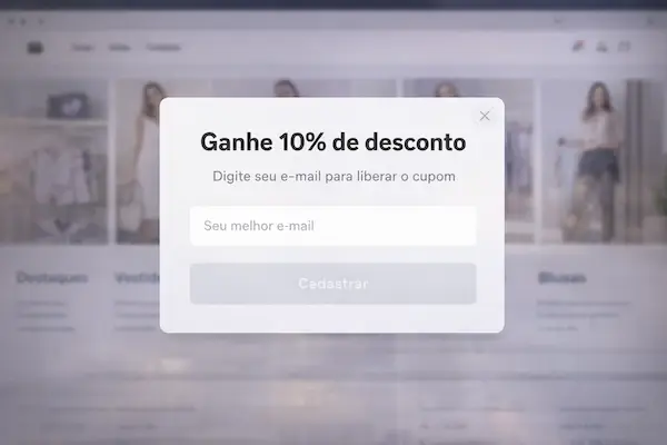 Exemplo de captação padrão com popup tradicional