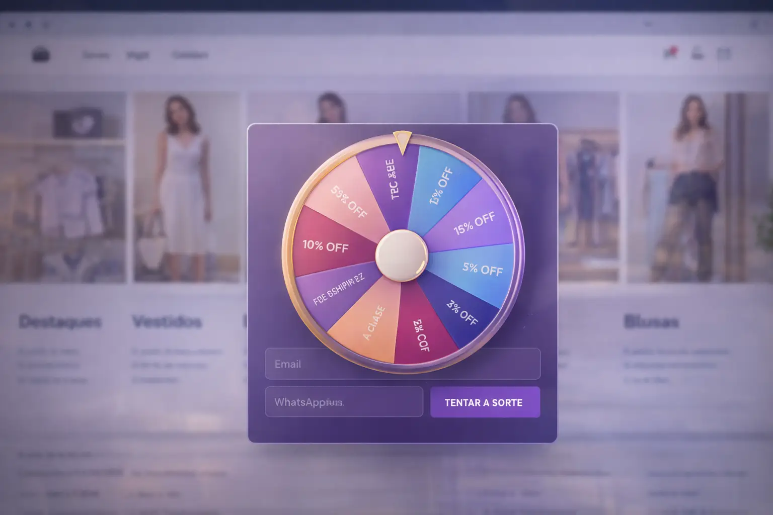 Exemplo de experiência interativa com PowerLucky