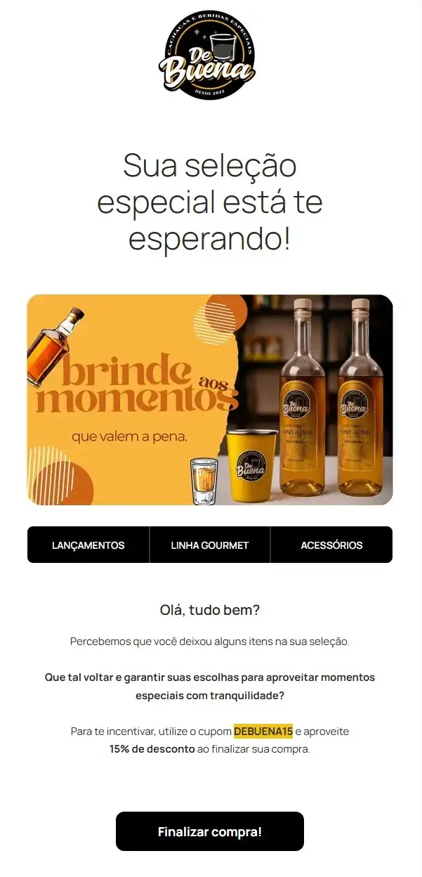 Email personalizado com produtos abandonados